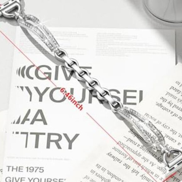 NEW Slim Silver Sparkle Diamond Apple Watch Band - Picture 5 of 5